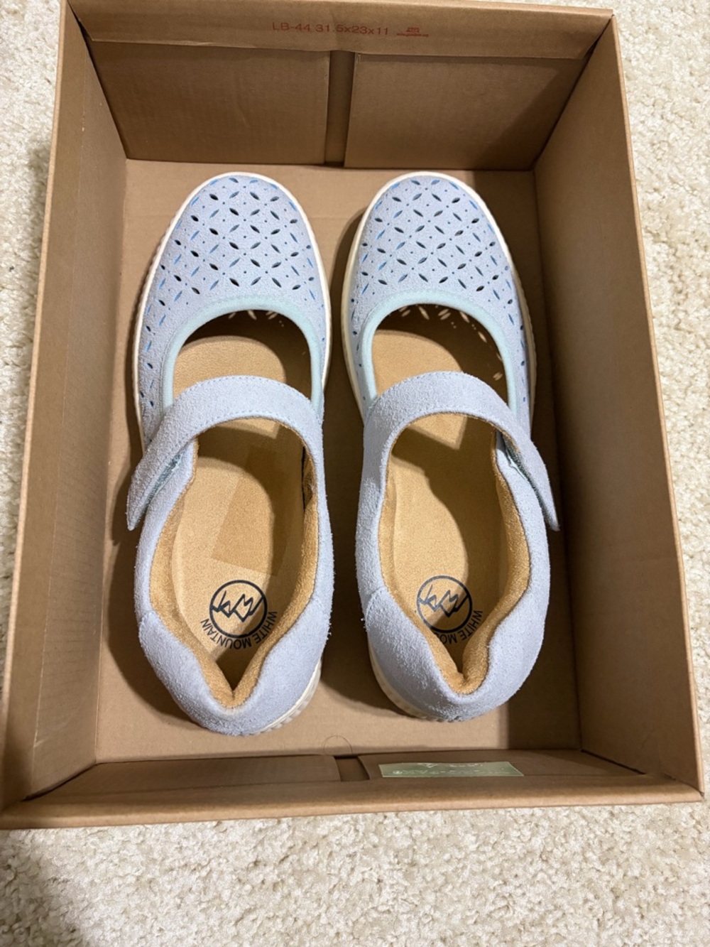 White Mountain Light Blue Women's Mary Jane Flats